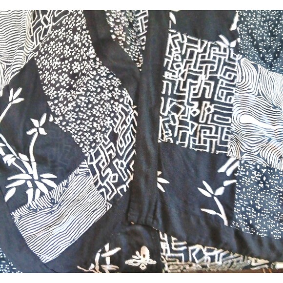 Soft Surroundings Black & White Patchwork Kimono Cardigan One Size Abstract - Picture 8 of 12